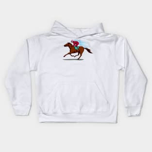 Jockey Riding Horse Racing Retro Kids Hoodie